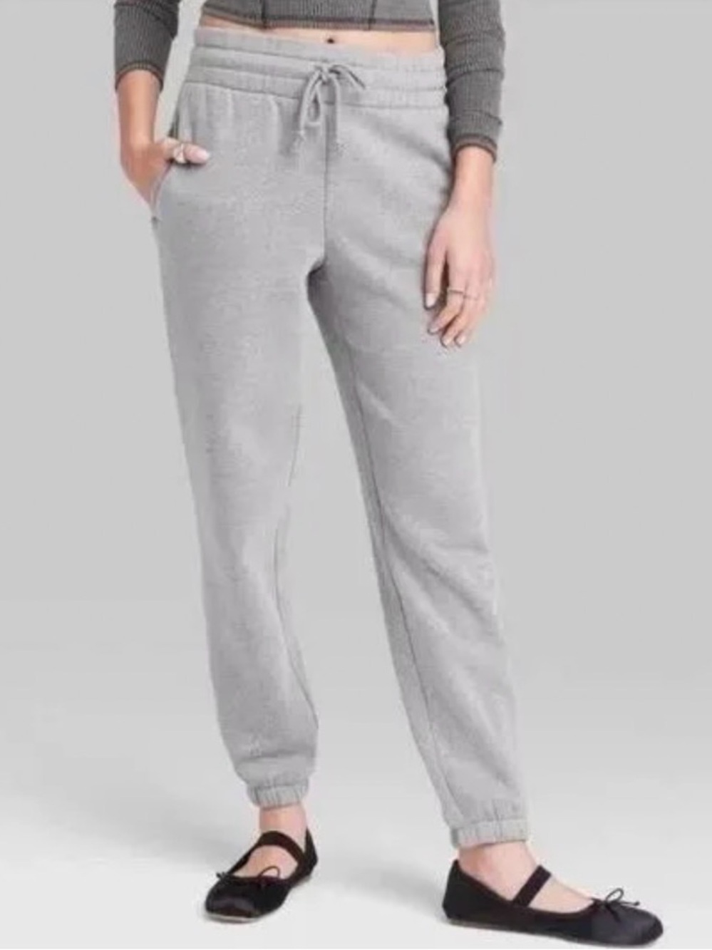 Wild Fable Women's High-Rise Tapered Fleece Jogger Sweatpants Size L